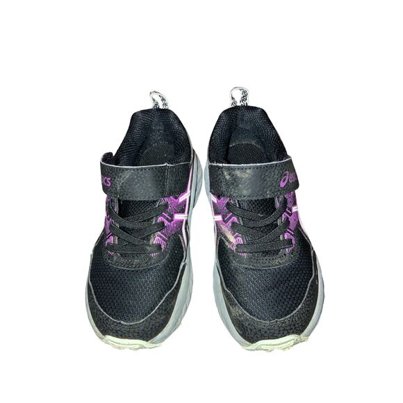 Asics black and purple little girl toddler size 10 - Picture 1 of 10